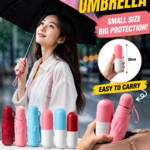 7 Inch Mini Folding Capsule Umbrella – Portable Waterproof Travel Umbrella