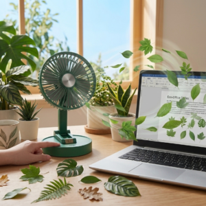 Portable USB Rechargeable Foldable Fan FS-21 Info Graphic